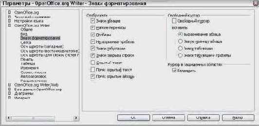 Знаки форматирования