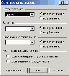 Сортировка данных